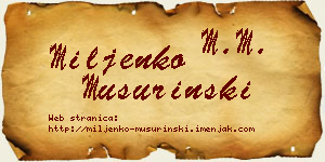 Miljenko Mušurinski vizit kartica